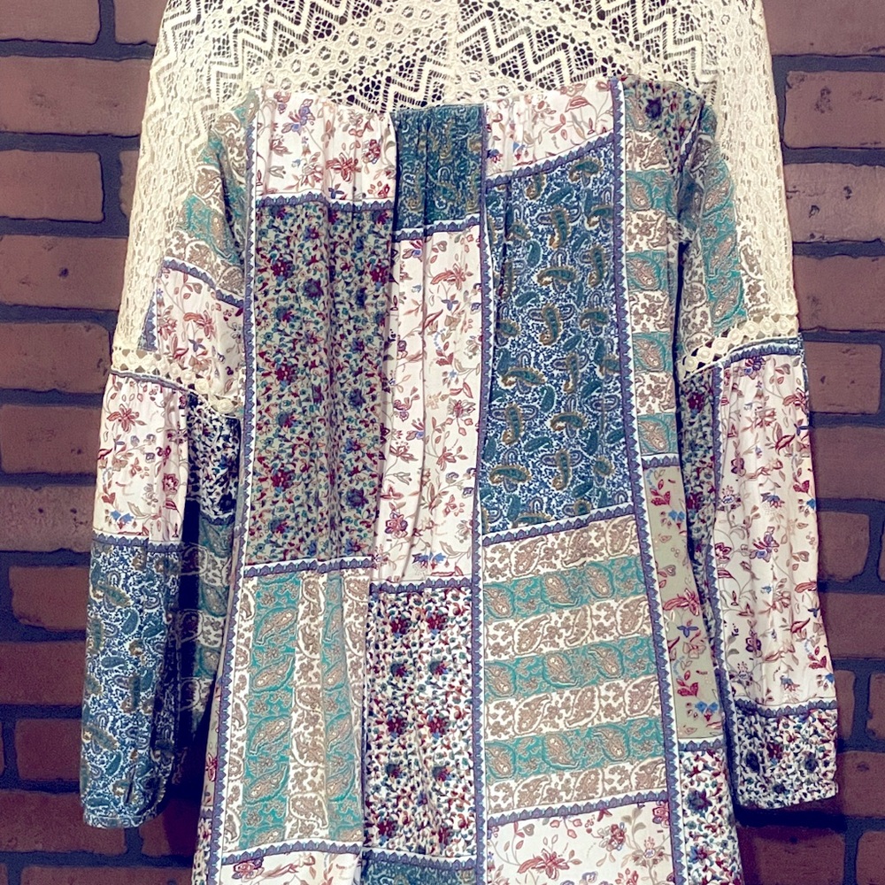 Patchwork And Lace Blouse - image 2